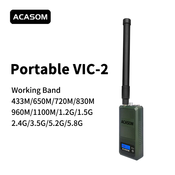ACASOM 1100MHz-1300MHz 1.2G 50W 便携式 FPV 无人机干扰器，用于高功率无线信号扫描的 VCO